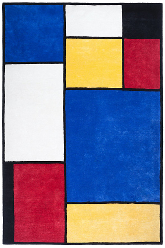 Tapis runner tissé main Mondrian