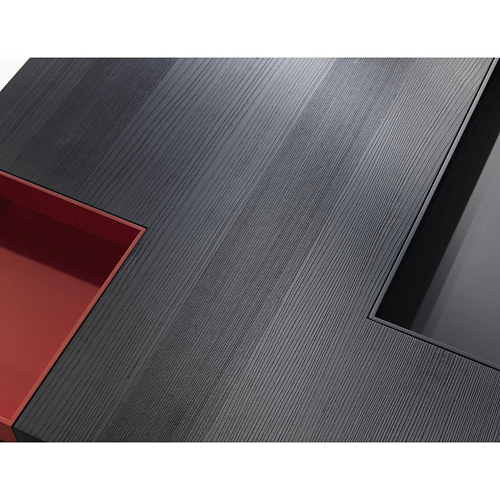 Zwarte houten salontafel