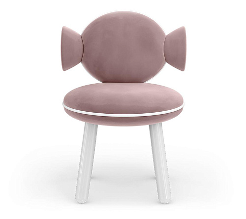 Petit pouf-chaise Lolly rose