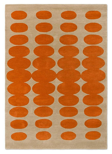 Optical Oval oranje zand designer vloerkleed