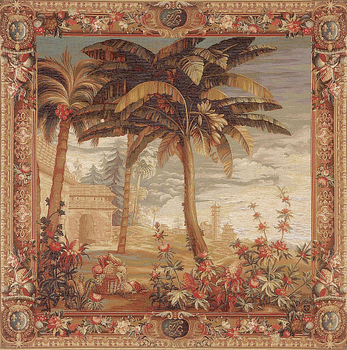 De ananasoogst - exotisch landschap wandtapijt