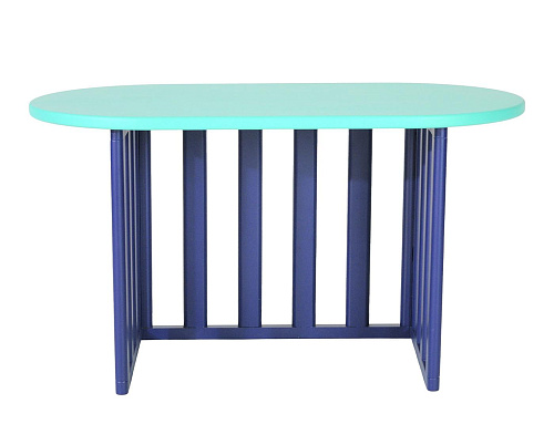 Table d’appoint ovale en bois bleue