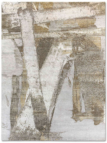 Gold handgeweven vloerkleed