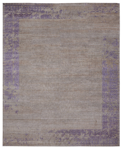 Ferrara Special Border grijs paars vloerkleed