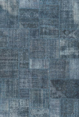 Indigo patchwork vloerkleed
