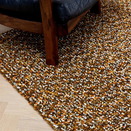 Pop-Art geel hoogpolig vilt vloerkleed