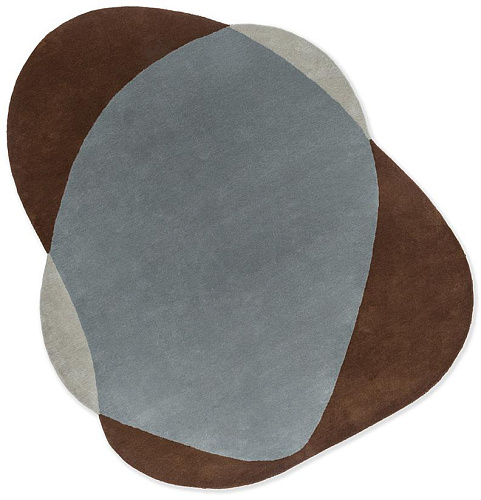 Element Chad bruin blauw vloerkleed