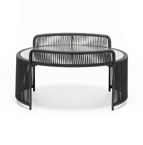 Table basse d'extérieur ronde Altana Anthracite