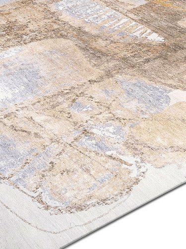 Zilver zand luxe handgeknoopt vloerkleed