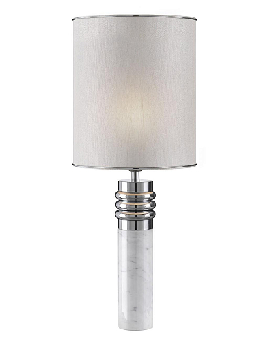 Lampe de table en marbre de Carrare et laiton nickel