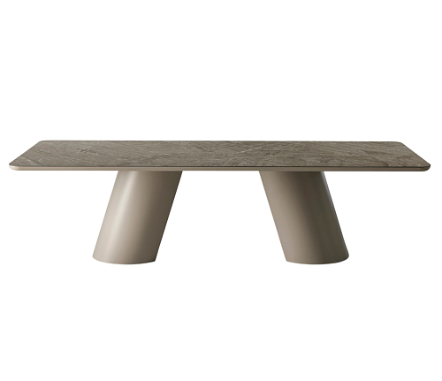 Table de salle à manger Altea avec plateau en céramique marron