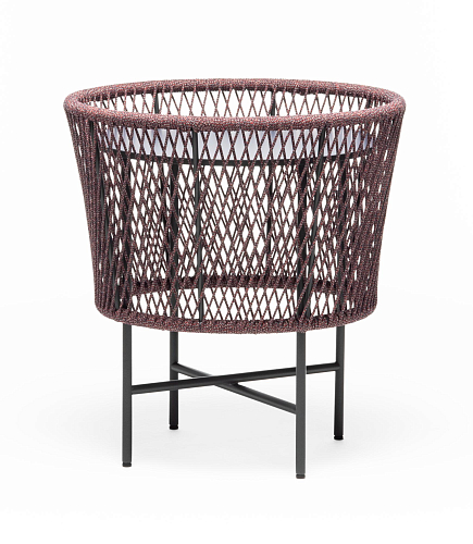 Tamburo ronde blauw/rode buiten-salontafel