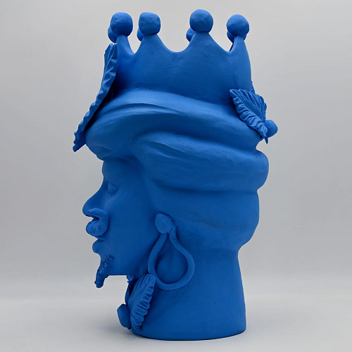 Moorkop blauwe sculptuur
