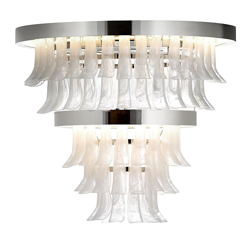 Lustre en verre de Murano et nickel poli