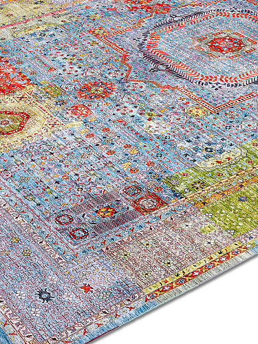 Tapis de luxe noué à la main Cosmic bleu