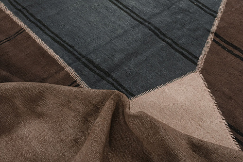 Tapis patchwork en chanvre Praline