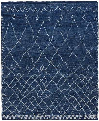 Berber blauw hoogpolig vloerkleed