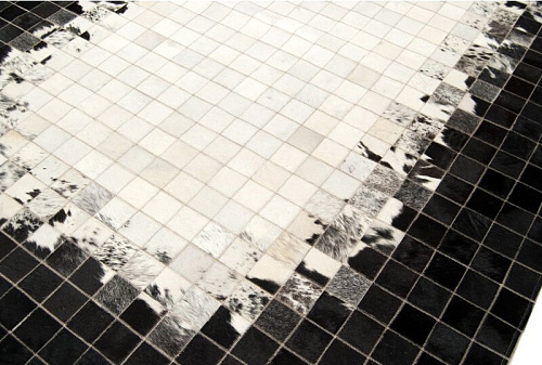 Mosaic koeienhuid vloerkleed