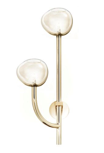Honing glazen wandlamp met 2 lichtpunten