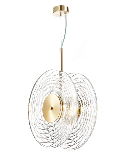 Ripple dubbele kristallen schijf hanglamp