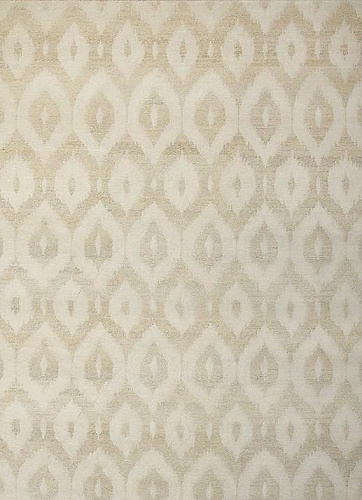 Ikat handgeknoopt wol beige vloerkleed