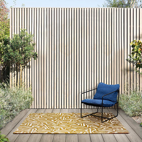 Melodic oker/goud outdoor vloerkleed