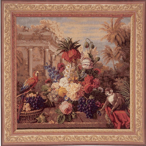 Tapisserie murale Bouquet exotique carré