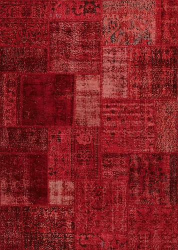 Tapis patchwork rouge