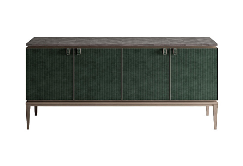 Buffet en cuir vert/brun