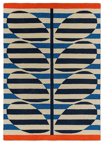 Stripy Stem azuurblauw outdoor vloerkleed