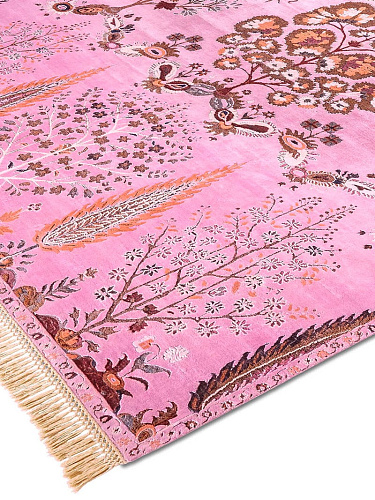 Tapis de luxe fait main Mughal rose