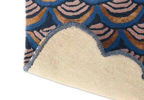 Masquerade blauw vloerkleed
