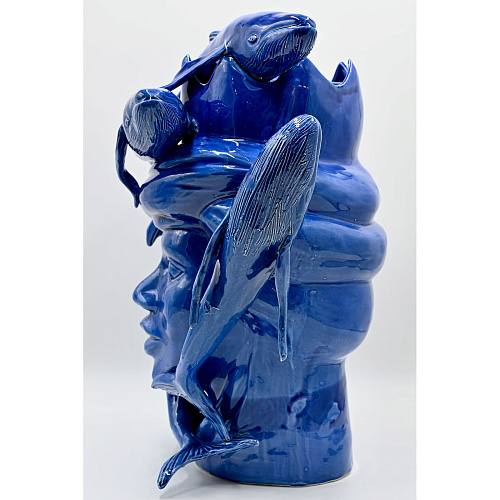 Sculpture bleu brillant Moorkop