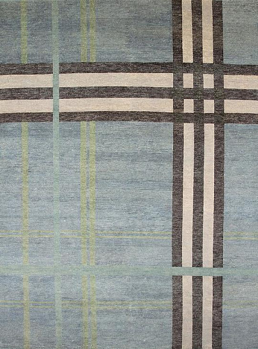 Tapis turc à carreaux noué à la main