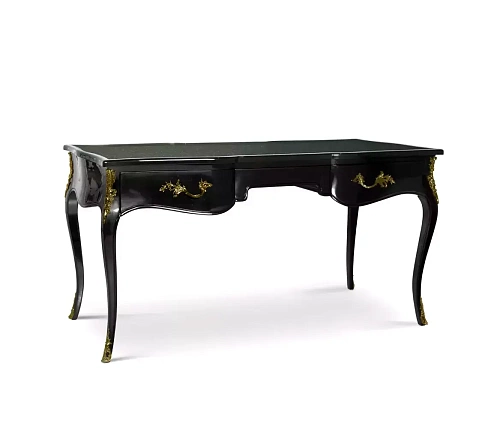 Bureau Ormolu plumes de paon exotique