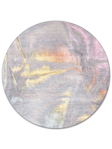 Tapis rond noué à la main Pastel