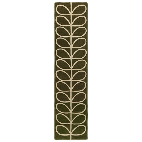 Linear Stem Runner Olive ambachtelijke loper