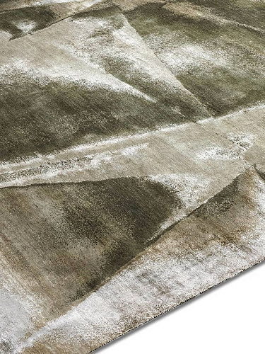 Olive handgeknoopt vloerkleed