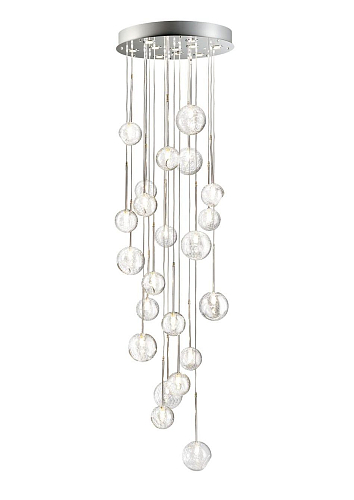 Lustre cascade en cristal transparent