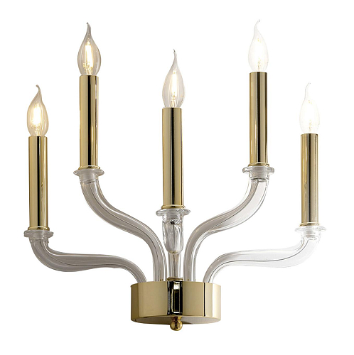 Moderne Murano glazen wandlamp in goud