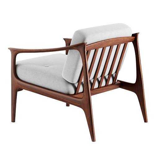 Fauteuil naturel en noyer massif Quiete