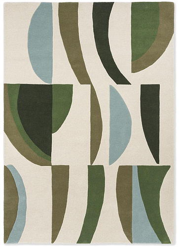 Torillo smaragd/azuurblauw vloerkleed