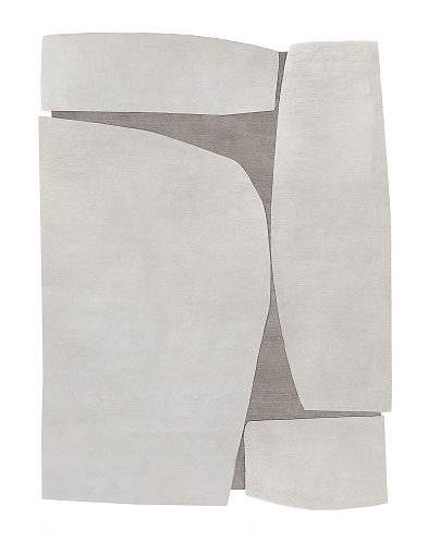 Tapis gris à forme