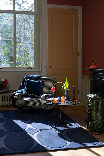 Renaissance blauw vloerkleed