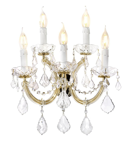 Mariateresa kristallen wandlamp met 5 lichtpunten