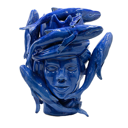 Sculpture bleu brillant Moorkop