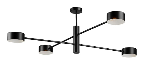 Plafonnier linéaire à bras noir mat